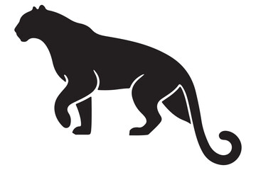 Black Panther Silhouette Vector Illustration for Wildlife and Design