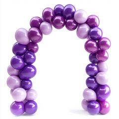 Fototapeta premium violet balloon arch isolated on white background