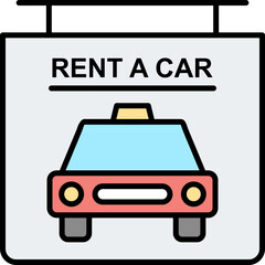 Rent a Car Vector Icon