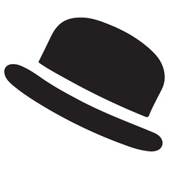 Stylish Bowler Hat Silhouette Image Vector Graphic Design Resource