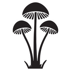 Mushroom Group Silhouette Vector Image for Botanical Designs and Illustrations