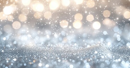 Fototapeta premium Sparkling lights with vibrant bokeh effect over a shimmering surface creating a dreamy and festive atmosphere suitable for holiday celebrations or events