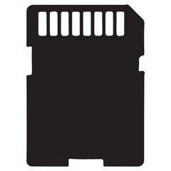 Secure Digital SD Card Silhouette Illustration Vector Graphic Design