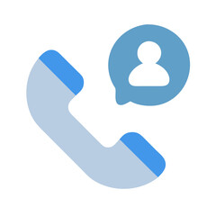 Blue Phone Icon with Person Symbol Indicating Customer Service Contact Information