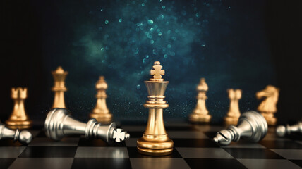 Image of chess game. Business, competition, strategy, leadership, and success concept