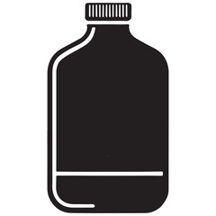 Empty Plastic Bottle Silhouette Illustration for Products Packaging