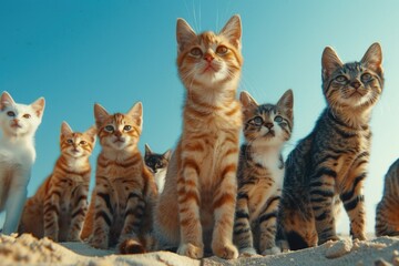 Diverse group of cute cats