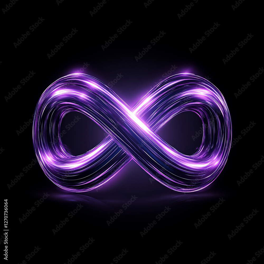 Poster infinity symbol luminous and sleek modern abstract design eternal sign endless loop elegant 3d rende