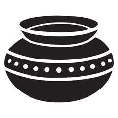 Clay Pot Silhouette Vector Illustration Graphic Decorative Pottery Resource