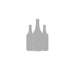 Stylized Gray Silhouette of Three Bottles on White Background