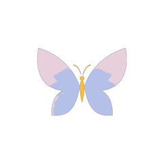 Minimalist Butterfly Illustration with Pastel Pink and Blue Hue Aesthetic
