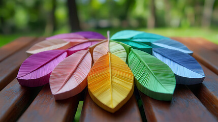  pastel origami leaf art