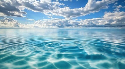 Obraz premium Seamless realistic cloud ripples, soft white waves in a bright blue sky, a transparent overlay