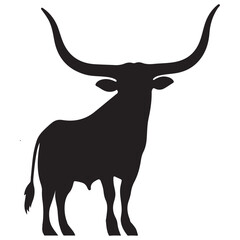 Texas Longhorn Silhouette Vector Image Graphic for Cattle Lovers