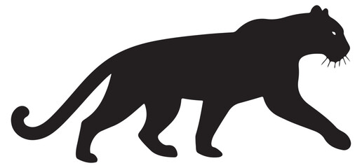 Black Panther Silhouette Vector Illustration Feline Wildlife Animal Predator