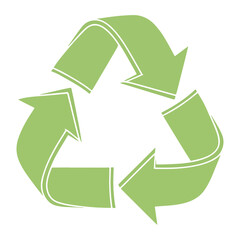 recycle symbol on white background
