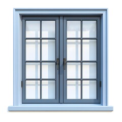 Obraz premium Modern Double Glazed Window with Minimalist Frame on White Background