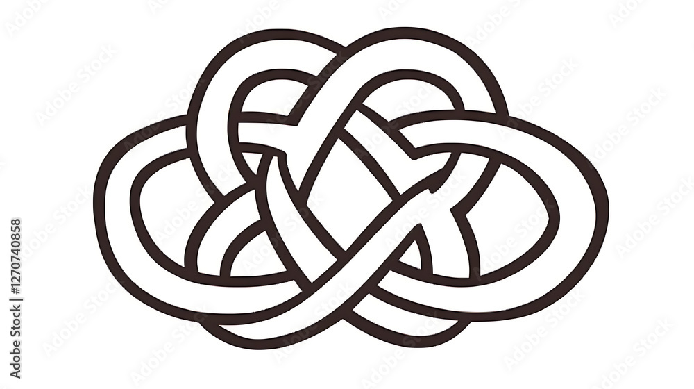 Poster interwoven geometric celtic knot abstract visual design with intricate loops and overlapping shapes