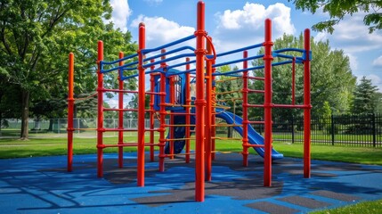 Fototapeta premium Vibrant Playground Fun Under Sunny Skies