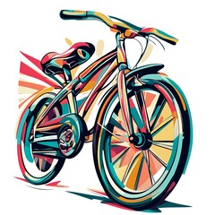 Fototapeta premium Colorful stylized bicycle illustration