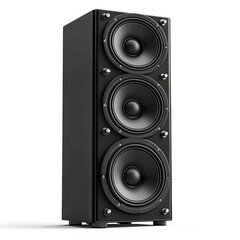 Powerful 3D Audio Speaker with Large Woofers on White Background