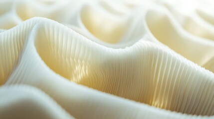 Creamy pleated fabric texture, abstract background