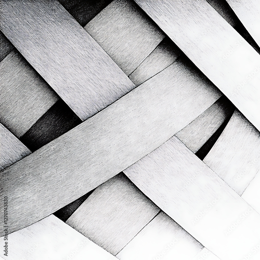 Poster intricate weave pattern featuring interlaced strips of texture with geometric arrangement