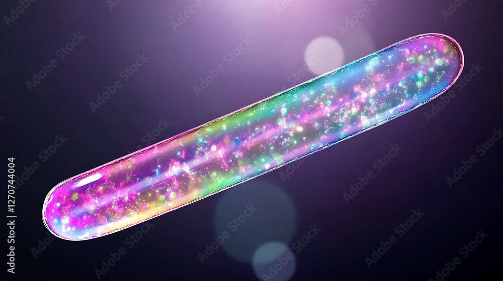 Poster iridescent beam sparkles rainbow light spectrum tube futuristic element magical shiny enchanted obje