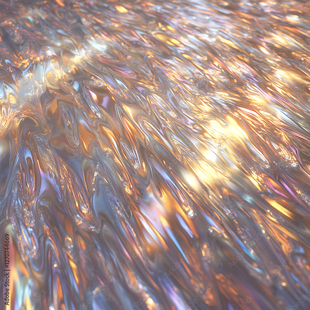 Poster iridescent flow liquid surface dynamic metallic texture visual arts fluid design abstract background