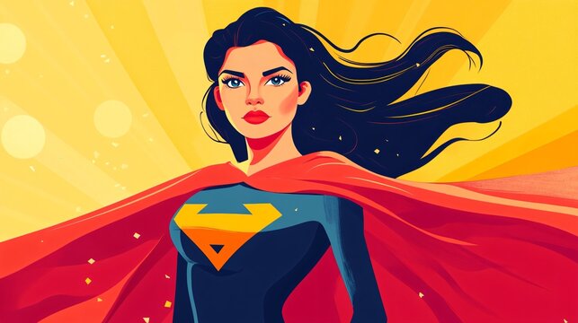 Superhero Female Character Vector Illustration