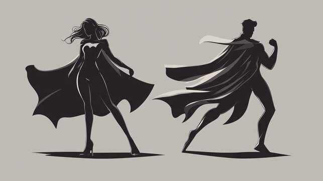 Freepik Superheroes Set: Female and Male Superhero Characters