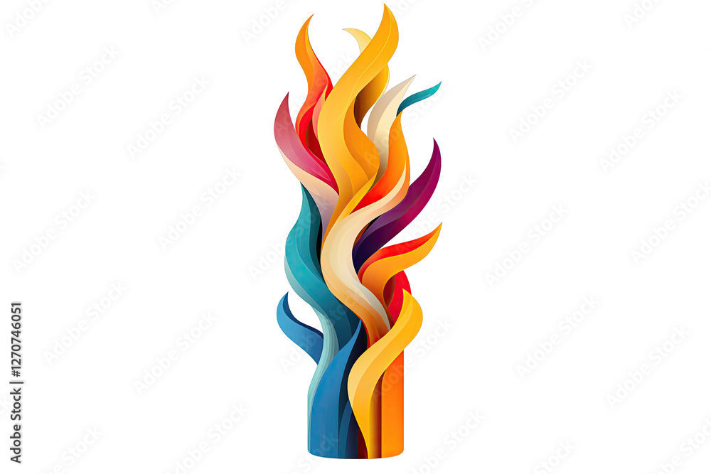 Poster flames dynamic concept. abstract colorful flame design for creative projects and artistic presentati