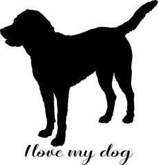 dog silhouette, dog, dog breeds, logo, vector, silhouette, i love my dog, animal, illustration, icon, sign, design, black, symbol, pet, love
