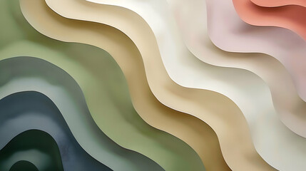 Obraz premium Abstract wavy layers in soft colors create a modern, artistic background.
