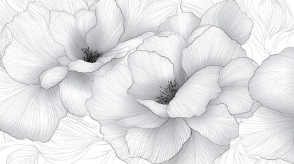 Line Art Opulence Intricate White Floral Design with Delicate Details and Elegant Composition