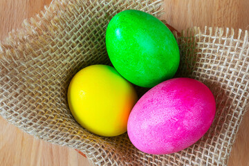 Colored decorated Easter eggs