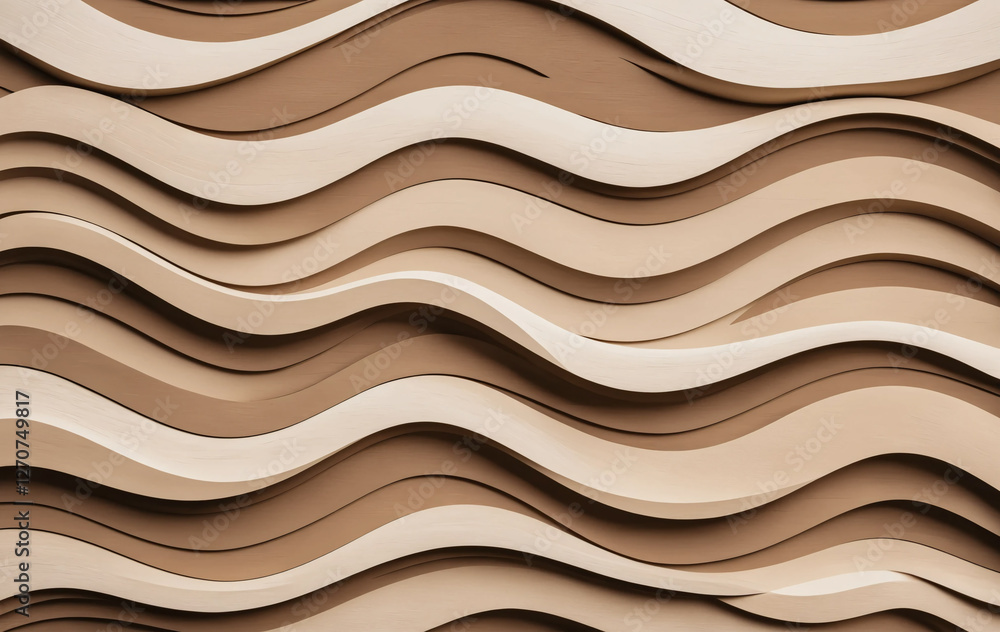 Poster light and dark wood with a wavy pattern, creating a unique texture.
