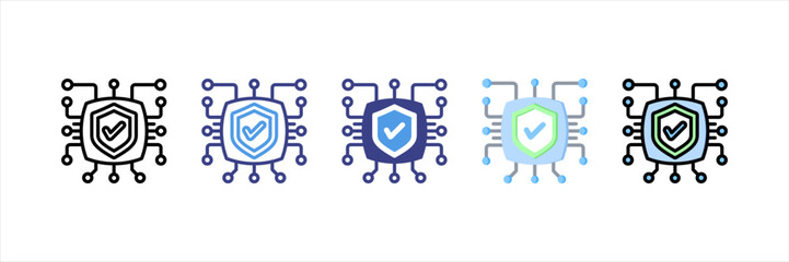 Cyber Defense Multistyle Icon Set