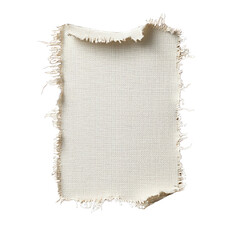 Ripped torn concept. Frayed fabric piece with a blank canvas ready for design or art applications.