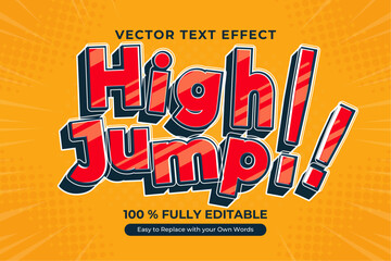 Editable comic book style text effect. High Jump! Great for games or posters.