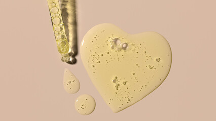 pipette drop of serum test on a beige background