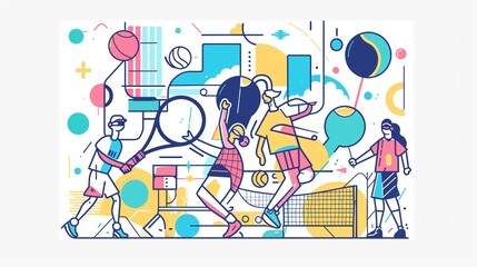 Fototapeta premium Tennis Icons Vectors for Sport and Recreation Png and Freepik