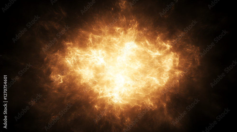 Poster luminous energy field explosion abstract representation intense power fiery visuals backdrop