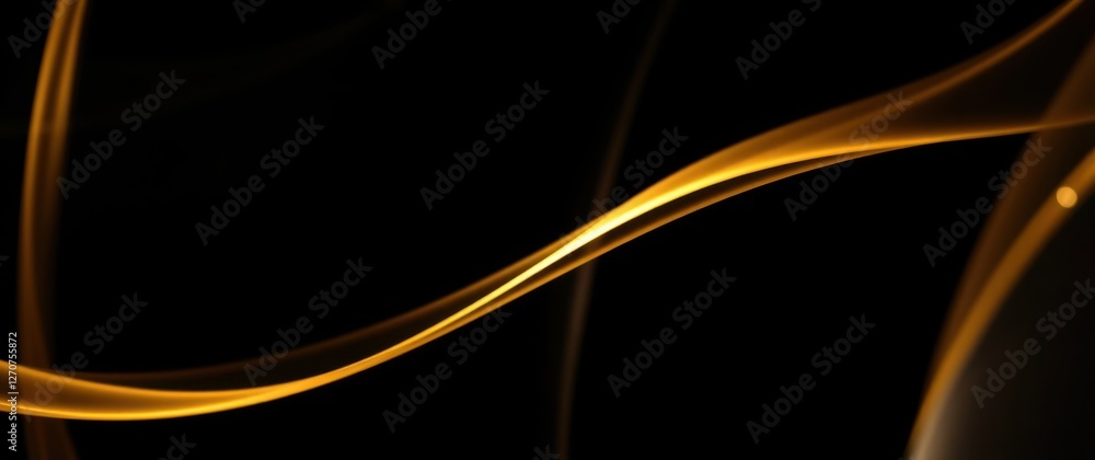 Aufkleber abstract golden waves dancing in the darkness, creating a mesmerizing interplay of light and shadow.