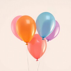 colorful balloons  on transparent background, colorful balloons isolated on white,  balloons