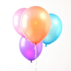 colorful balloons  on transparent background, colorful balloons isolated on white,  balloons