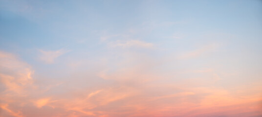 sunset afterglow in pastel colors, romantic sky background