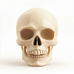 Obraz premium Realistic Human Skull Isolated on White Background