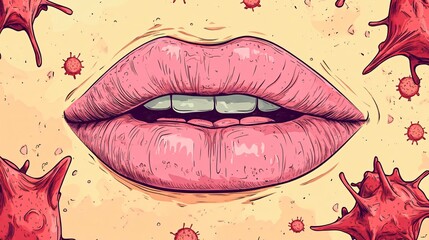 Human Lips Chancre Syphilis Infection Vector