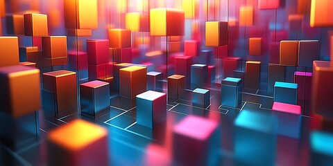 Obraz premium Abstract colorful 3D cubes